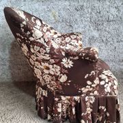 Napoleon III toad chair – Antique structure, floral fabric