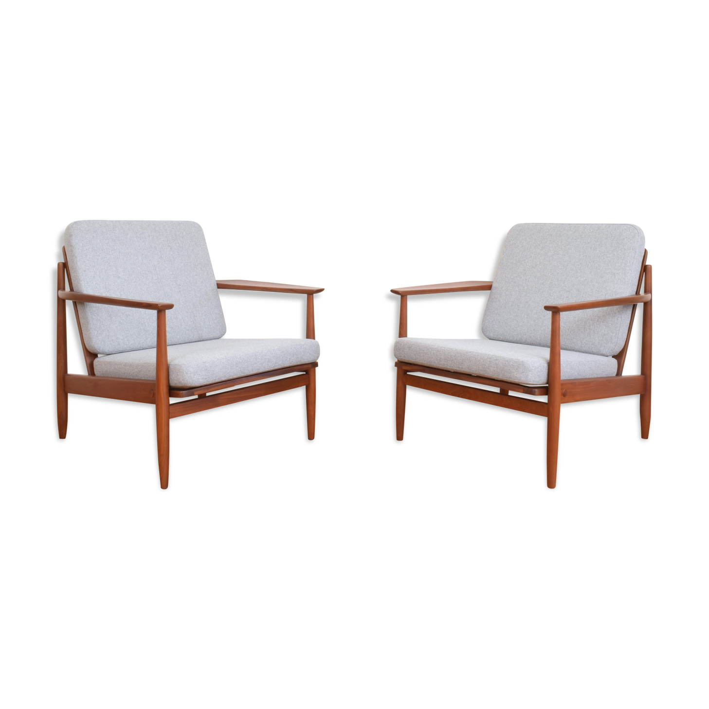 Danish teak lounge chairs, set of 2.