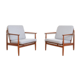 Danish teak lounge chairs, set of 2.