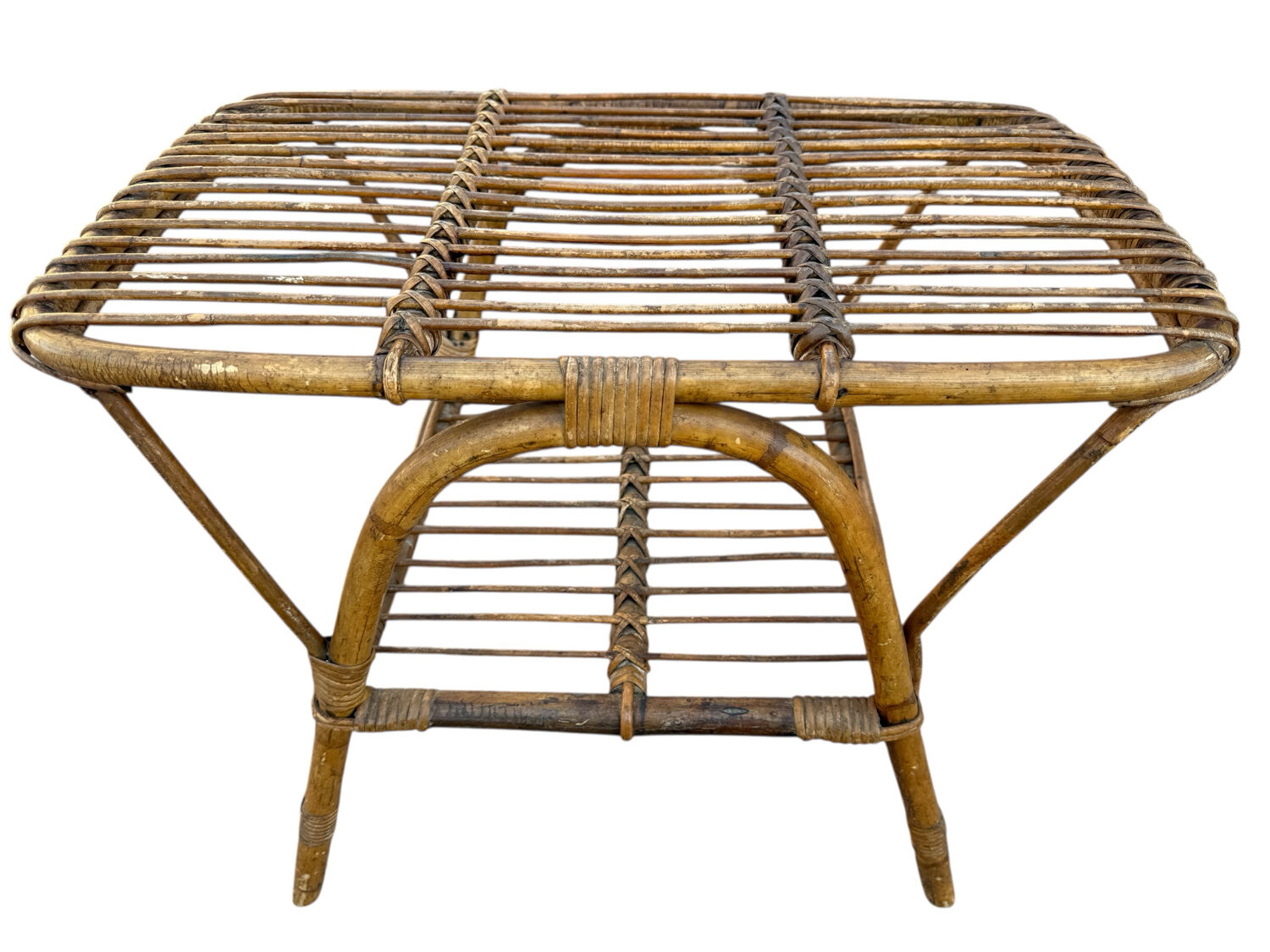 Rattan coffee table in the style of Franco Albini, Italy, 1960s