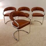 Set of 4 Giotto Stoppino chairs from the 1970s