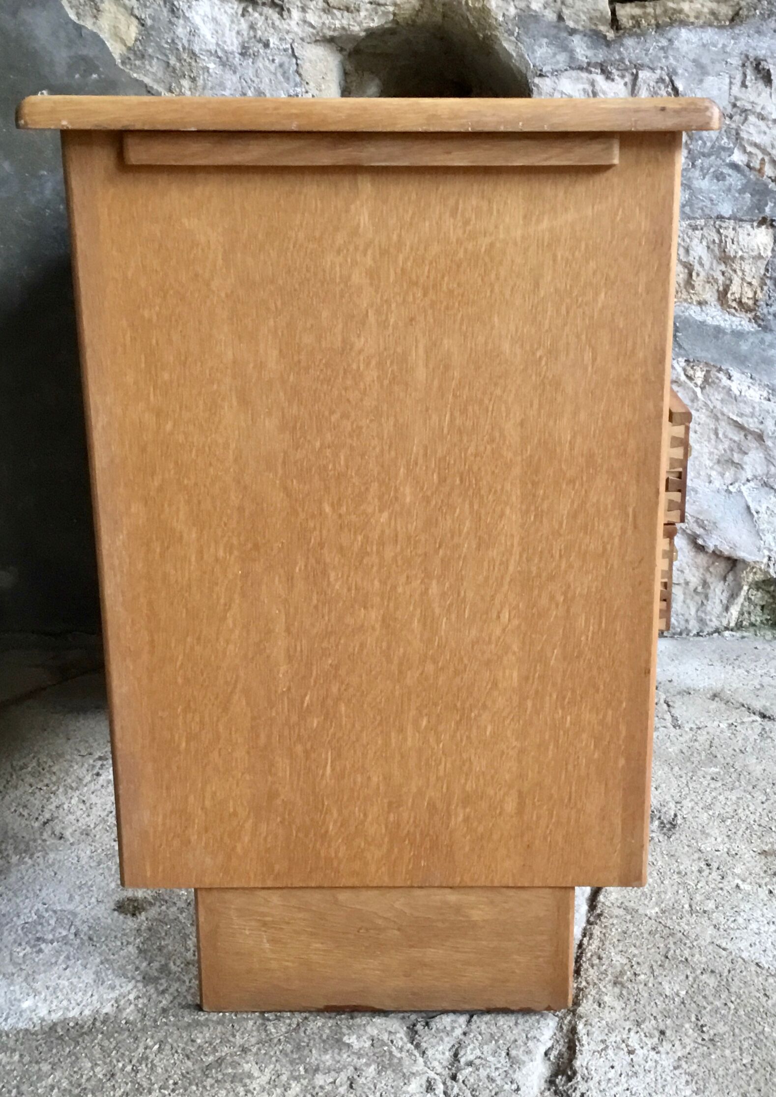 Vintage desk with retractable shelf and 4 drawers - 1960