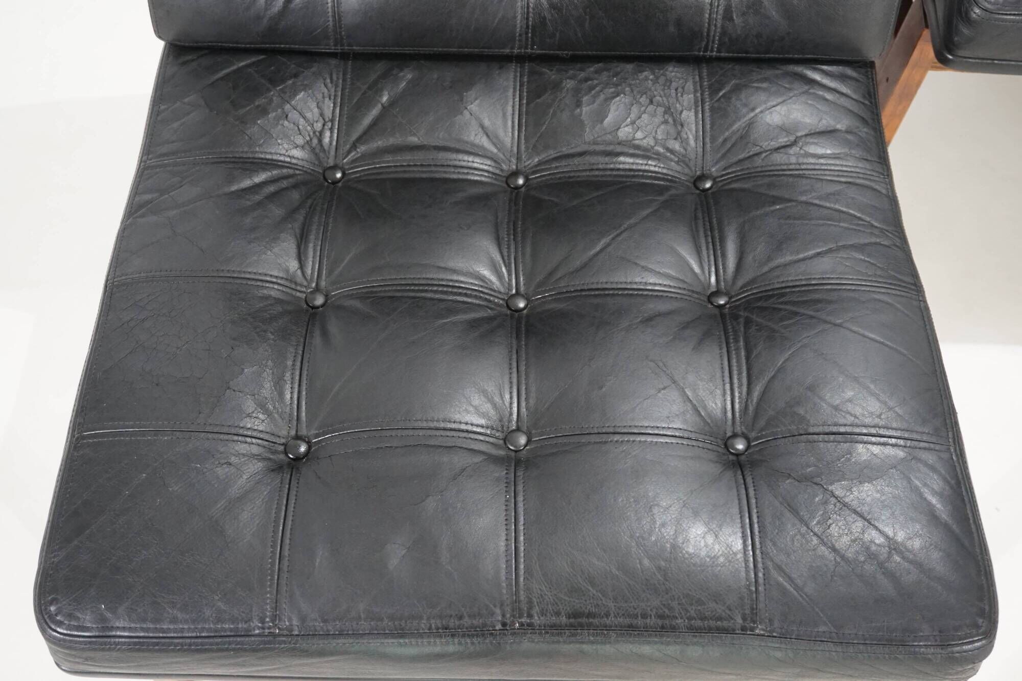France & Son Set of 3 Modular Leather Armchairs by O. Gjerløv-Knudsen/T. Li