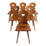 6 Swedish Brutalist chairs, 1960