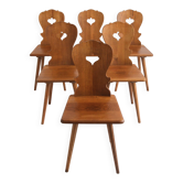 6 Swedish Brutalist chairs, 1960