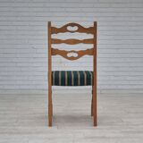 1970s, set of 6 Danish dining chairs, original condition, oak wood, furniture wool.