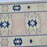 Beige And Blue Oushak Runner Rug sku 3324