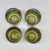 4 vintage whiskey glasses in smoked glass bubble design tapio wirkkala?