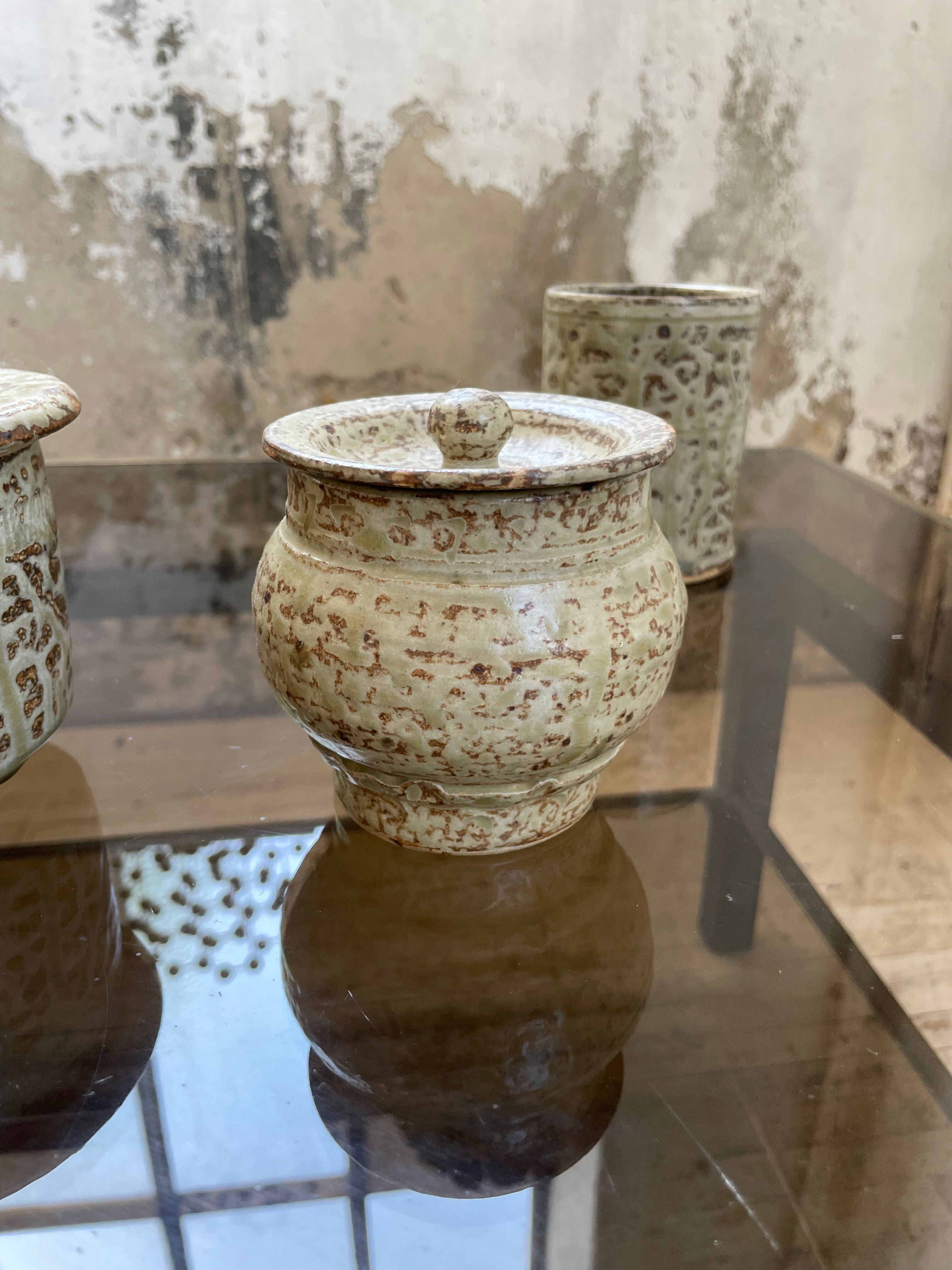Stoneware herbal tea cup set La Hulotte Caylus