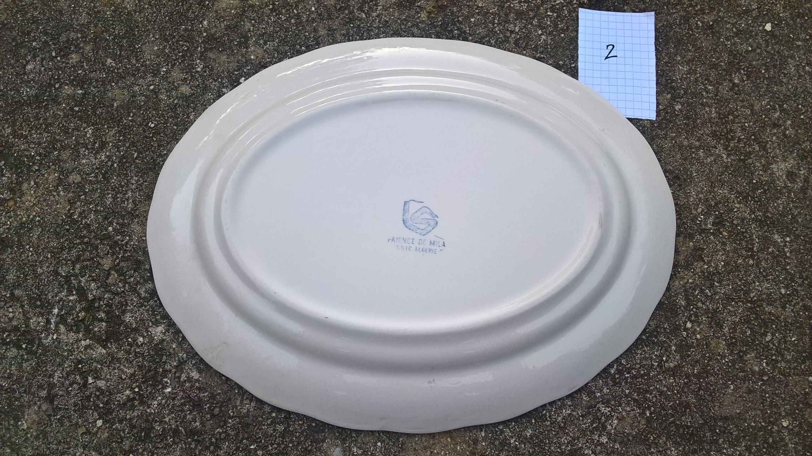 Oval dishes in Mila earthenware (Algeria) Berber motifs, vintage 60s-70s