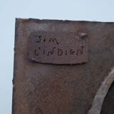 Painting and wall sculpture "Indian Jim" by F. Billion