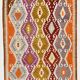 Tapis kilim antique des années 60 avec motifs tribaux géométriques multicolores, 171x260 cm
