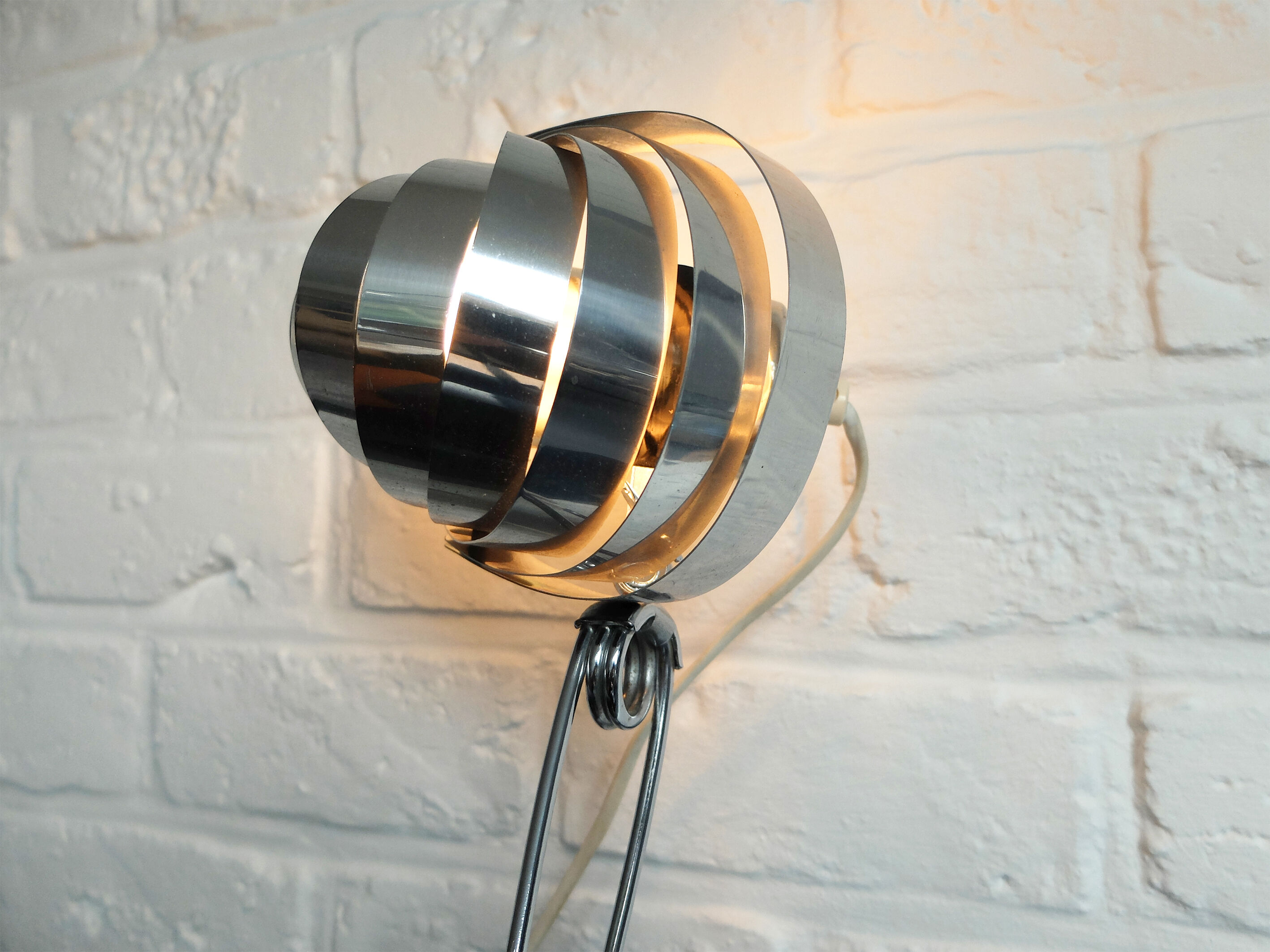 Adjustable metal clip lamp, fan, 1980s