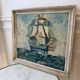Marine painting oil on canvas old sailboat boat