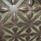 Trypic mirror, with tablet. Velvet and openwork metal braces