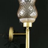 Glass and brass sconces