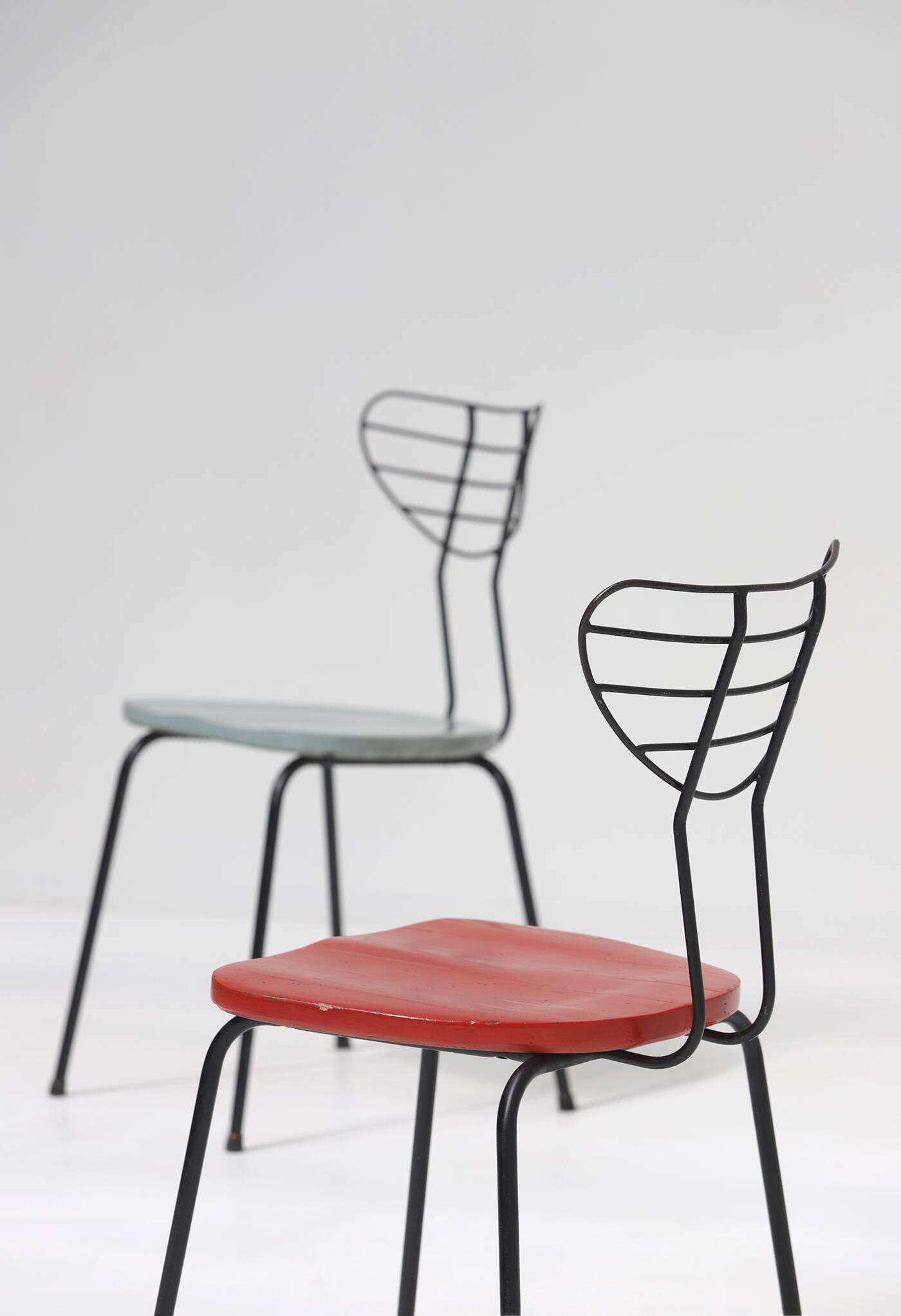 Set of 4 modernist mid-century radar chairs 1950s Belgium