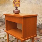 Vintage 50s light oak bedside table.