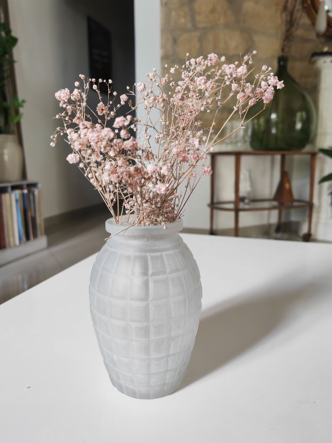 Moulded pressed glass vase