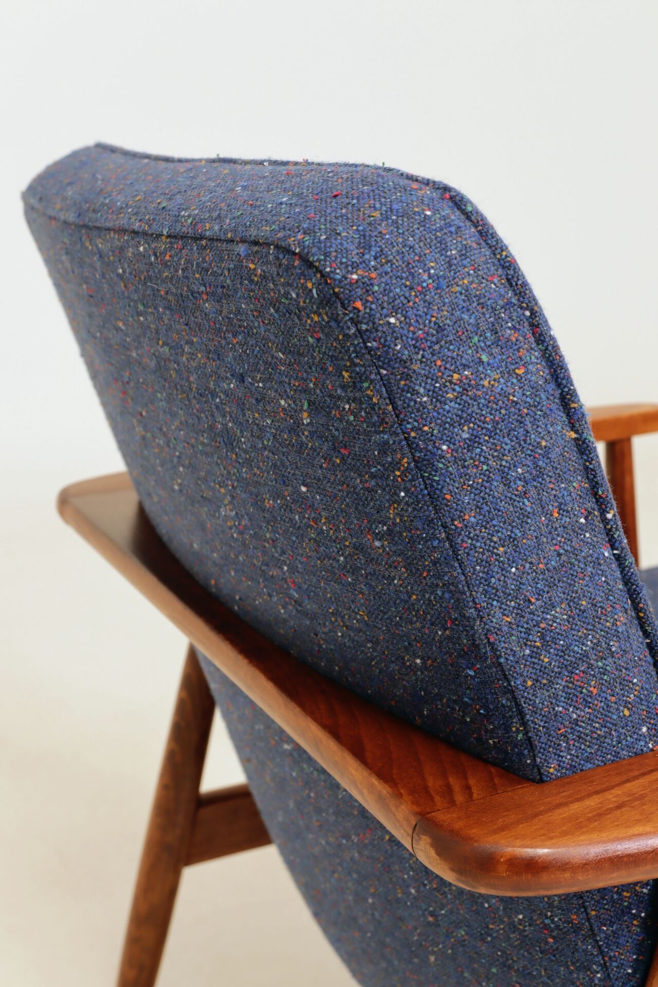 Two Mid Century Armchairs by M. Zieliński, Poland 1960, Navy Tweed
