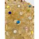 Venetian Gold Flowers and Multicoloured Murano Glass Flush Mount