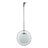 Mid-century milk glass & chrome pendant light