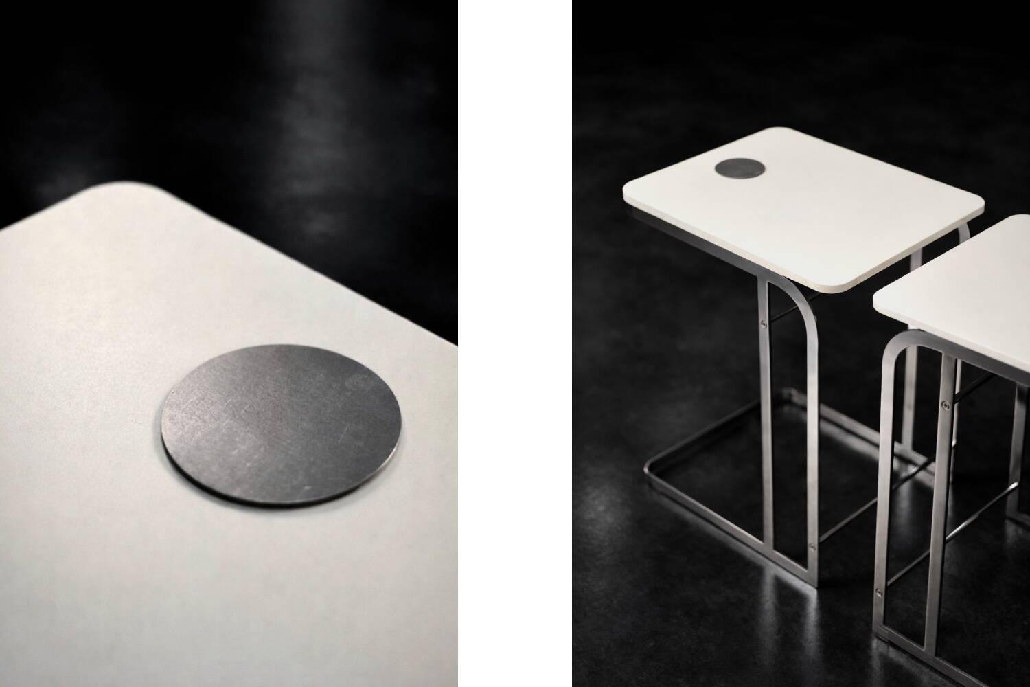 Vintage Mid-Century Italian Modern White Coffee Tables Carlotta