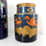 Two small vases, one with dragons and one scroll with peacock
