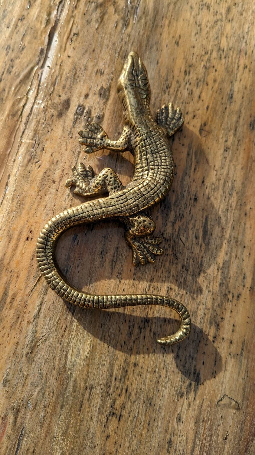 Gilt bronze lizard