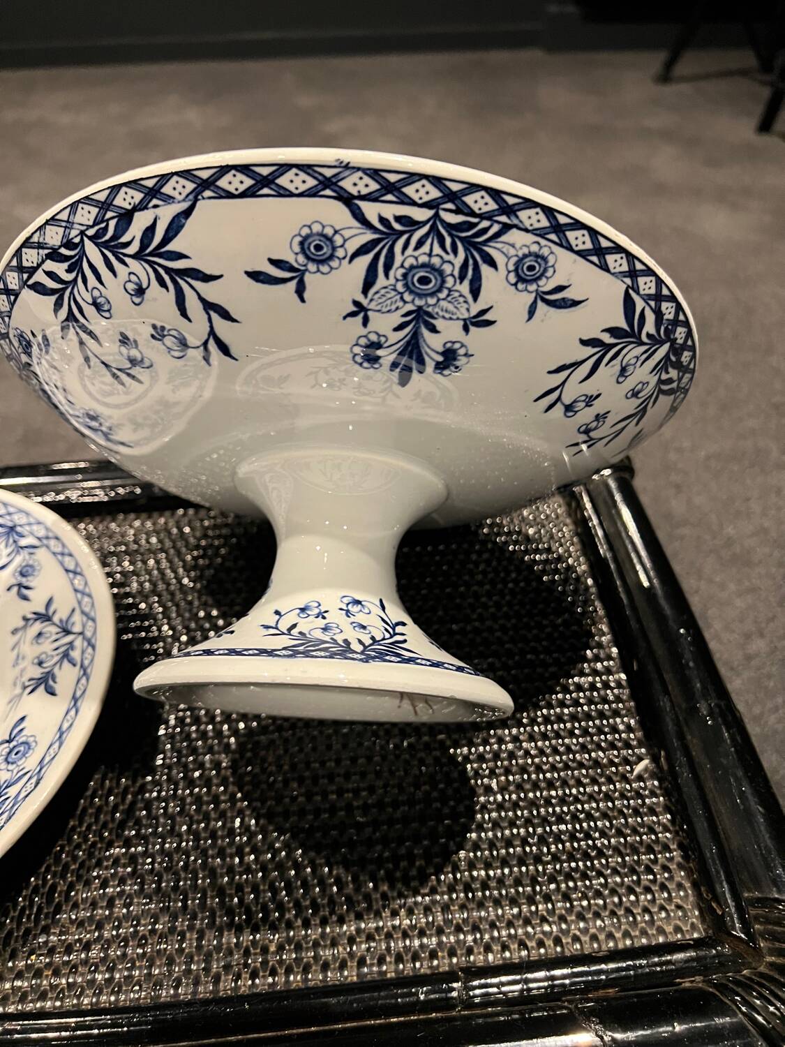 Luneville plate and compote dish