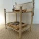 Perforated metal bedside table, 1950s-60s
