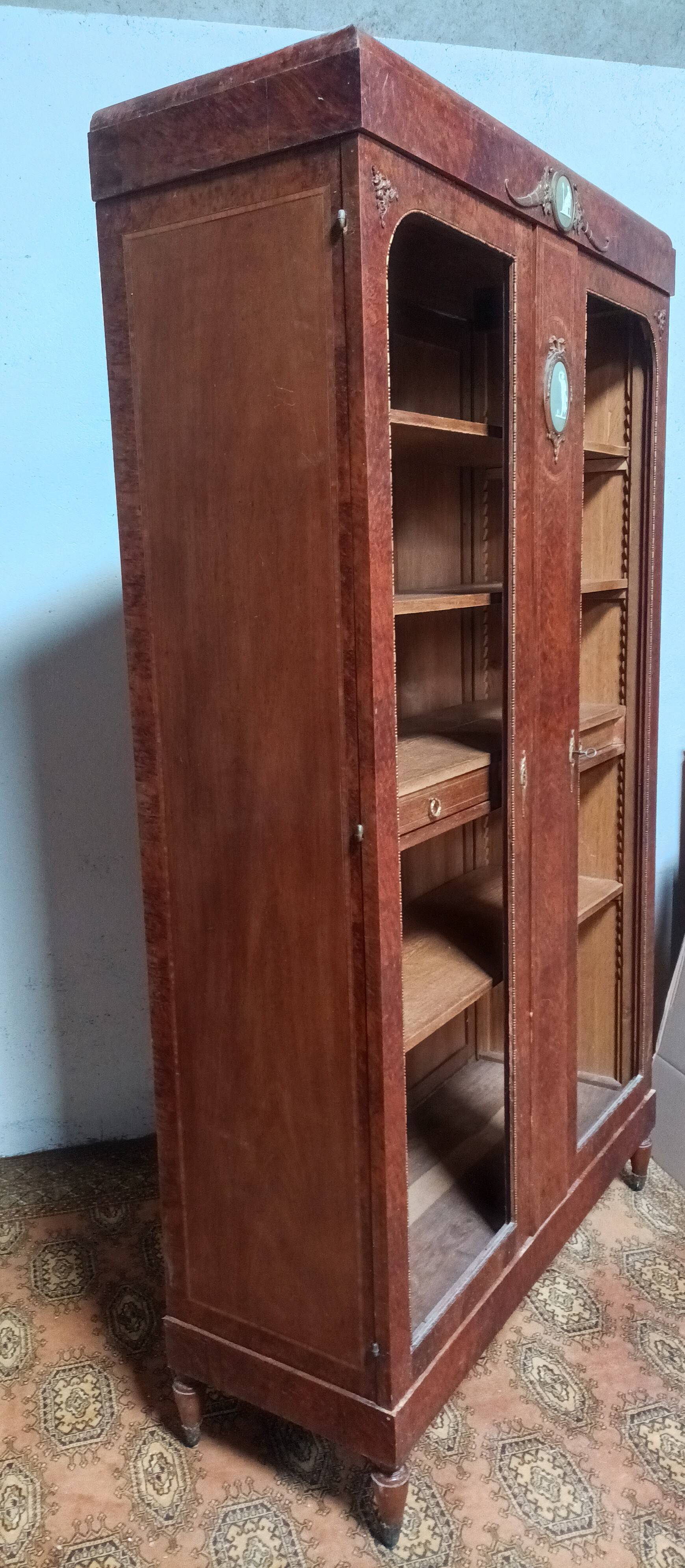 Louis XVI library in cedar burl