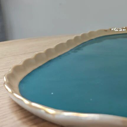Large vintage oval plate porcelain Victoria Czechoslovakia 45 cm - Art Deco 1930s