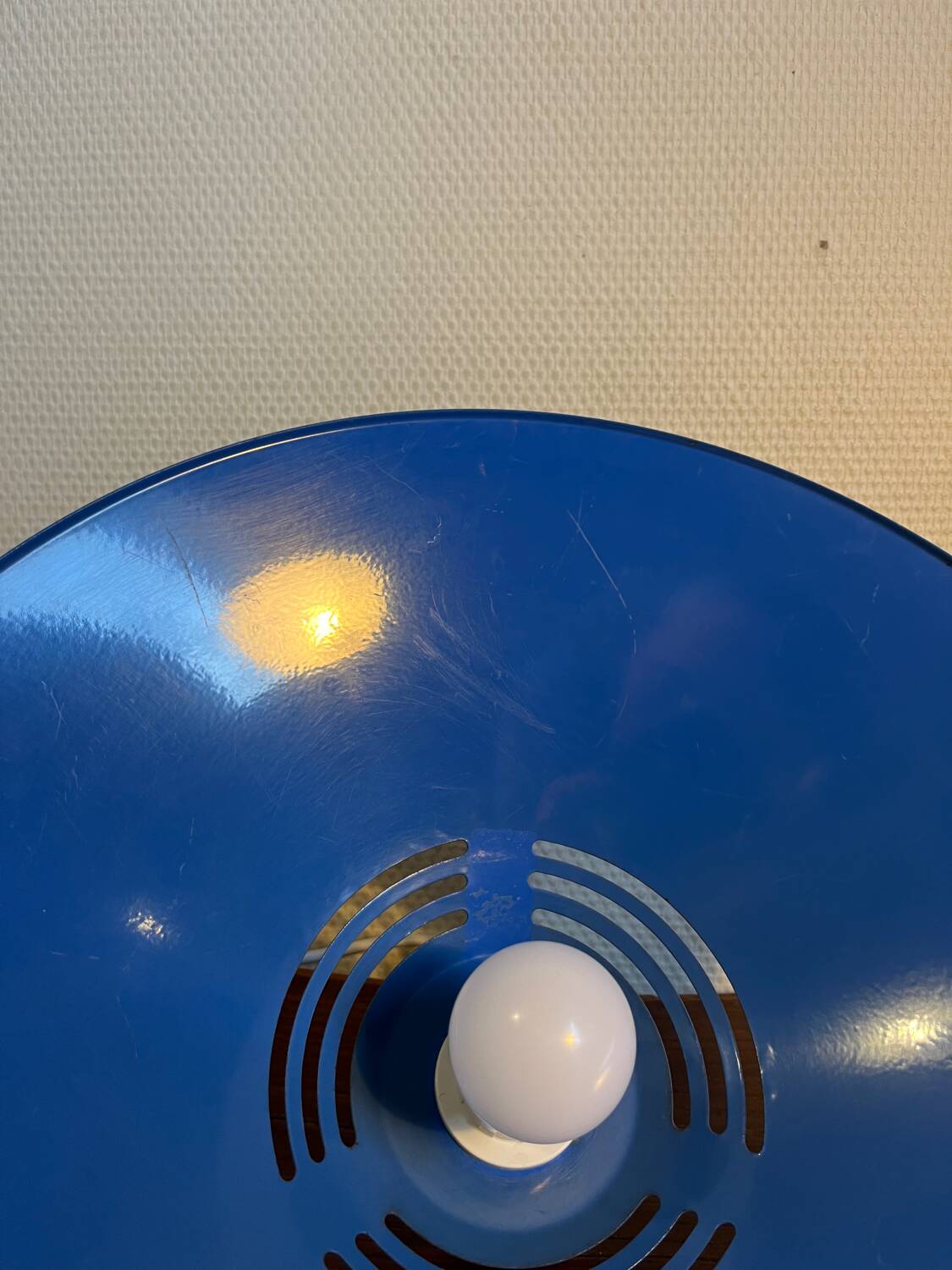 80s blue metal pendant light