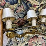 Jules Leleu Pair Of Bronze Sconces With Stamped Double Patina
