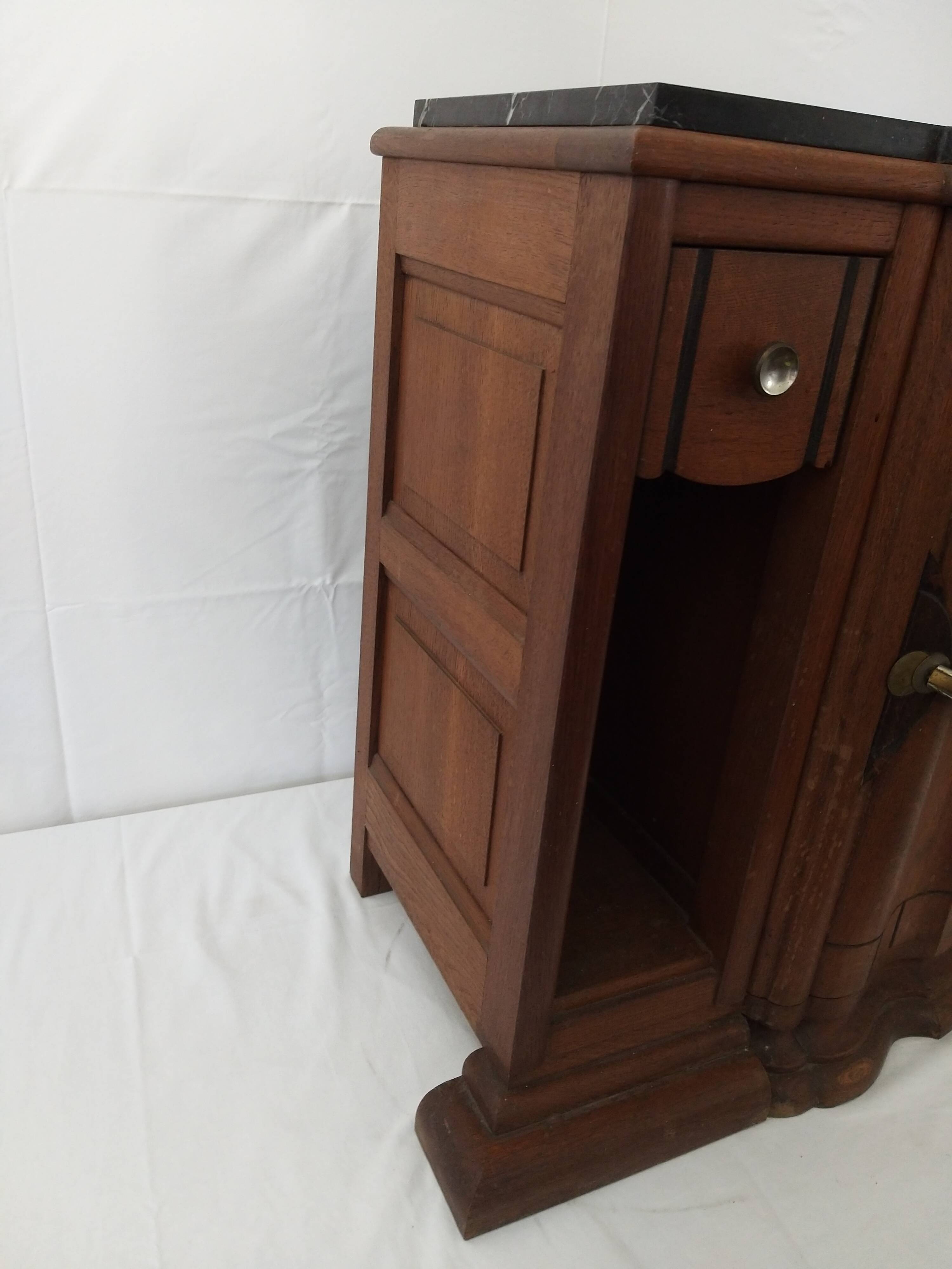 Art deco black marble bedside