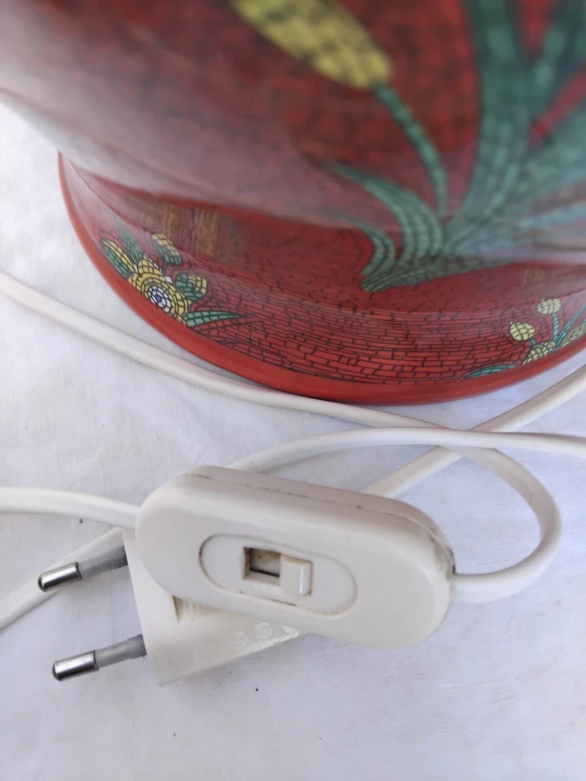 Pied De Lampe En Céramique Emaillée Lancel Paris Vintage