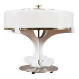 Lampe de table italienne Space Age avec abat-jour en verre de Murano, années 1970.