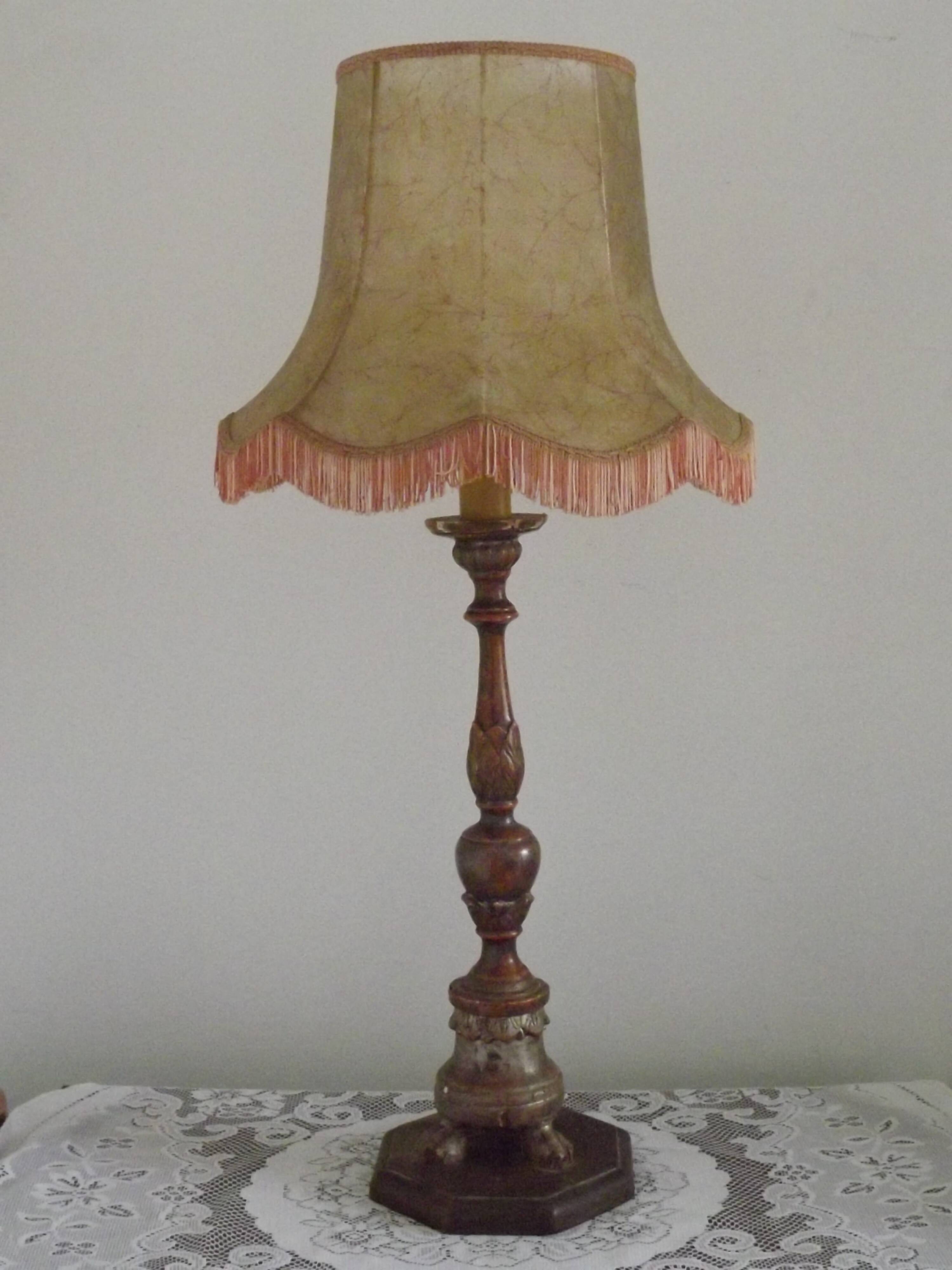 Antique 18th Century Church Altar Candlestick Converted to Table Lamp
