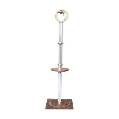 Lampadaire Art Déco en bois et aluminium