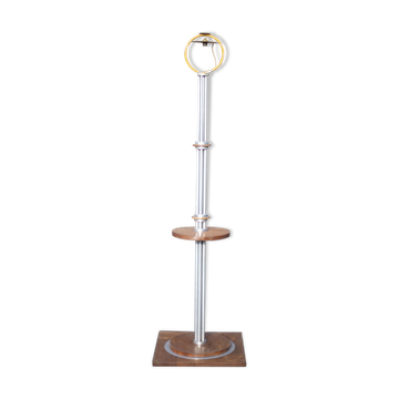 Lampadaire Art Déco en bois et aluminium