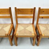 Chaises danoises vintage en pin avec corde en papier par TP Design pour Gm Møbler, années 1970, lot de 6