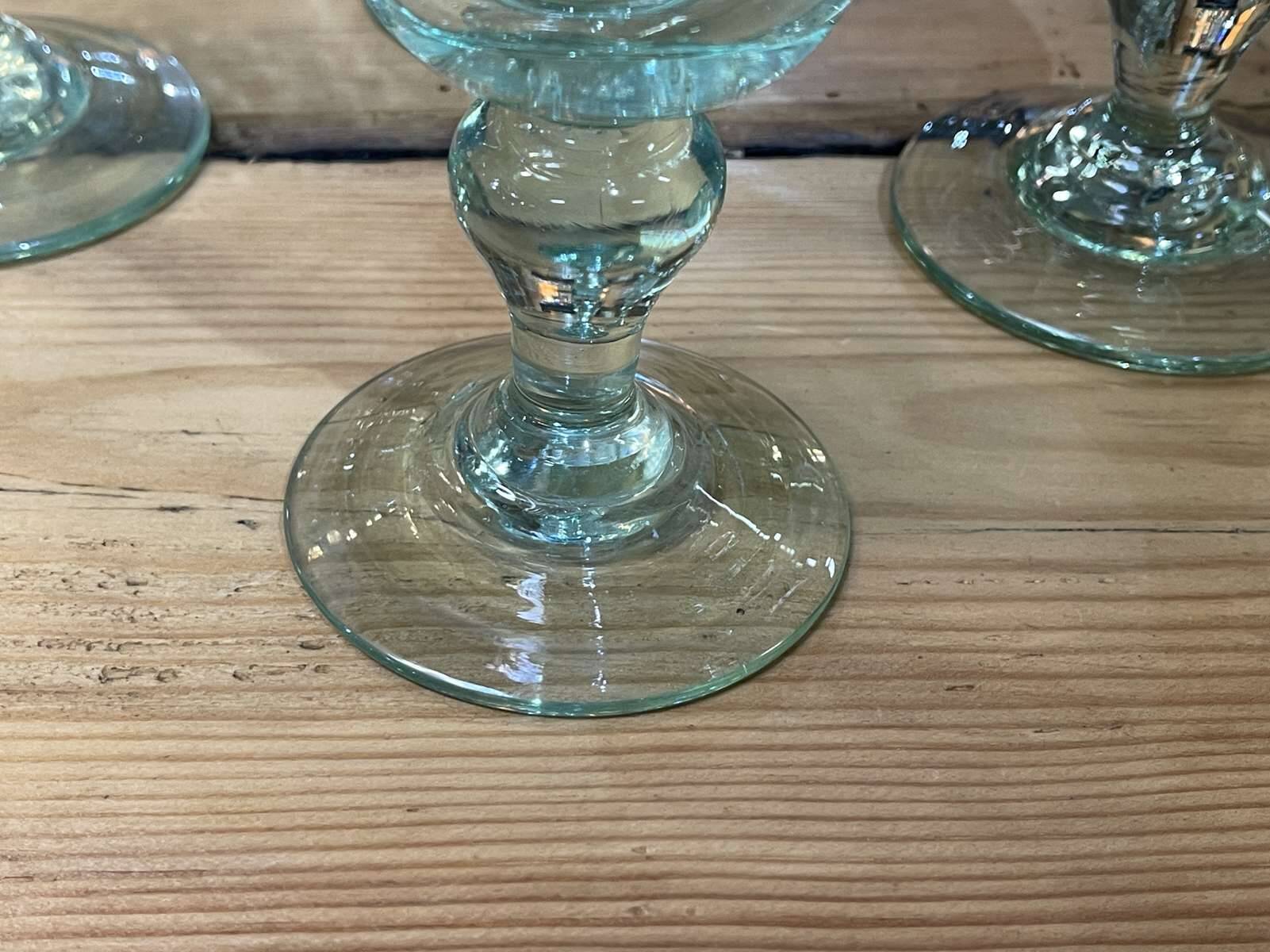 Set of 6 blown glass stemmed glasses - BIOT