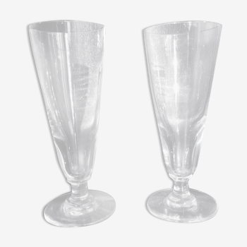 Verres à pied anciens dits à absinthe, XIXeme