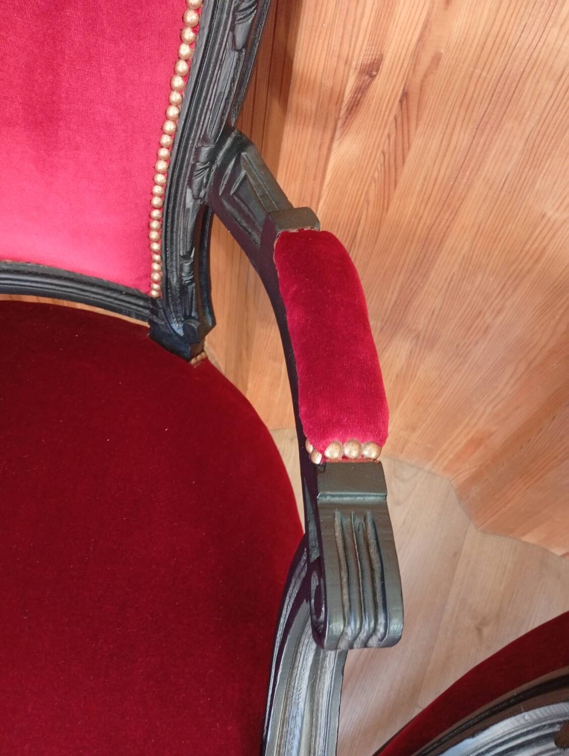 Pair of Louis XV style cabriolet armchairs