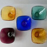 5 blown glass cups