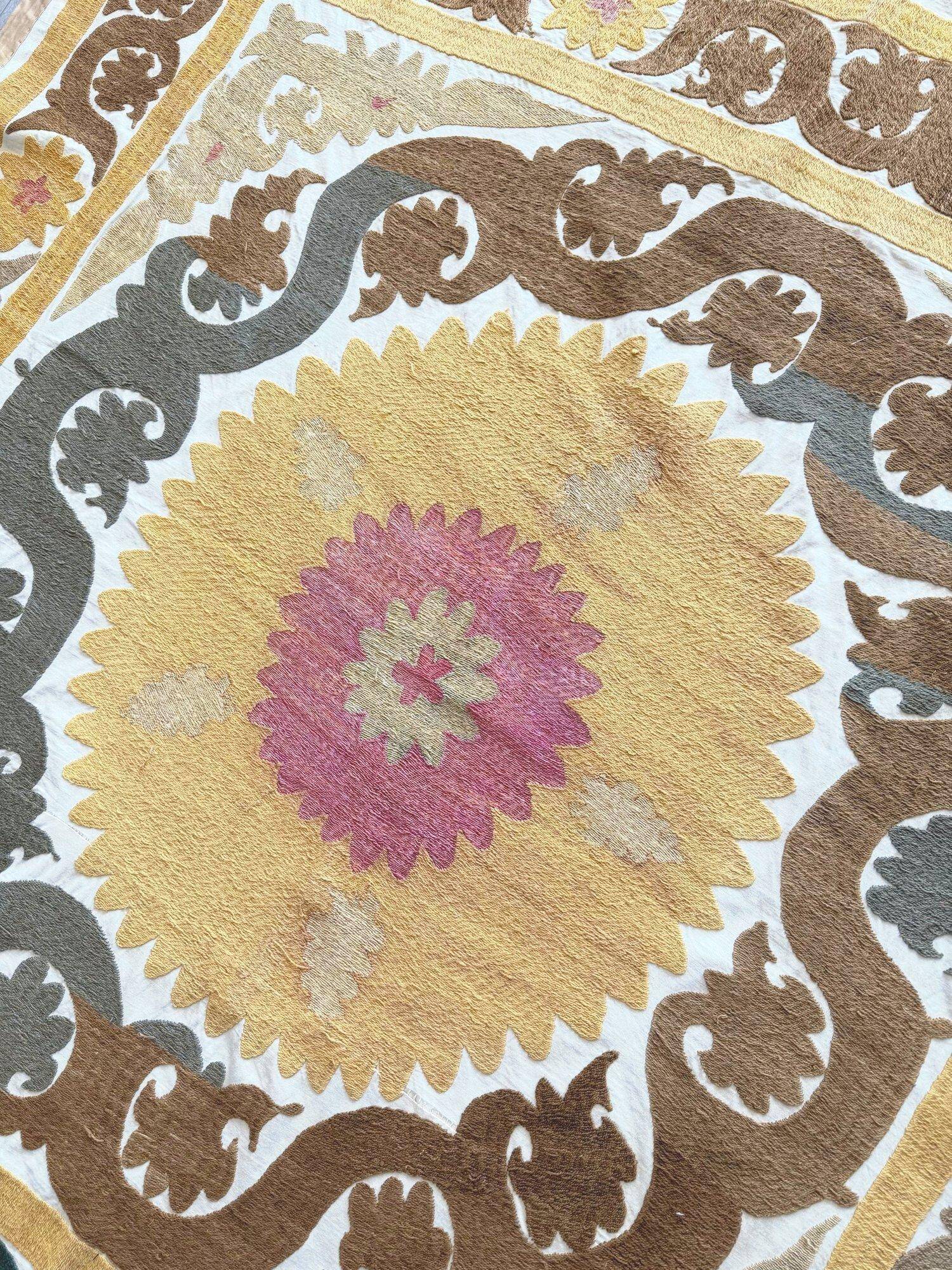 Vintage hand-embroidered tablecloth 128x131 cm