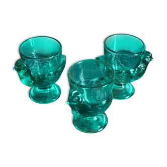 Trio of Arcopal egg cups