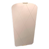 Art Deco engraved mirror in brass, 1950s