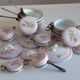 Lot of old porcelain casseroles flowers wall decoration
